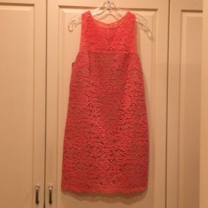 Trina Turk coral lace dress